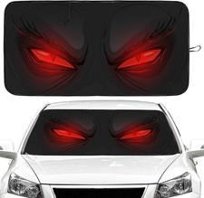 Red Eyes Car Windshield Sun Shade Foldable Sunshade Front Window Evil Red Eyes