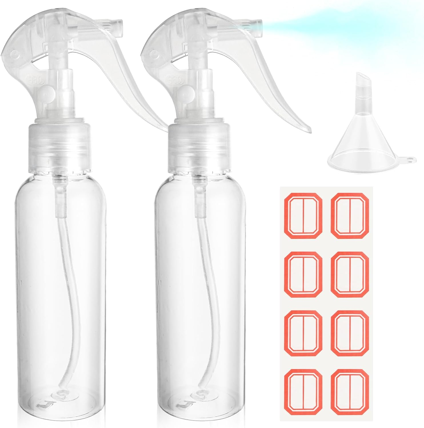2 Pack Small Spray Bottles 3.5Oz/100Ml Plastic Hair Spray Bottle Clear Empty