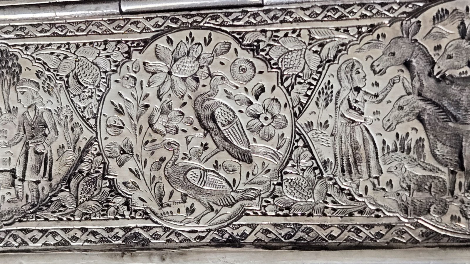 Extra Large Genuine Middle Eastern Silver Vanity Jewelry Box  By JAFAR 