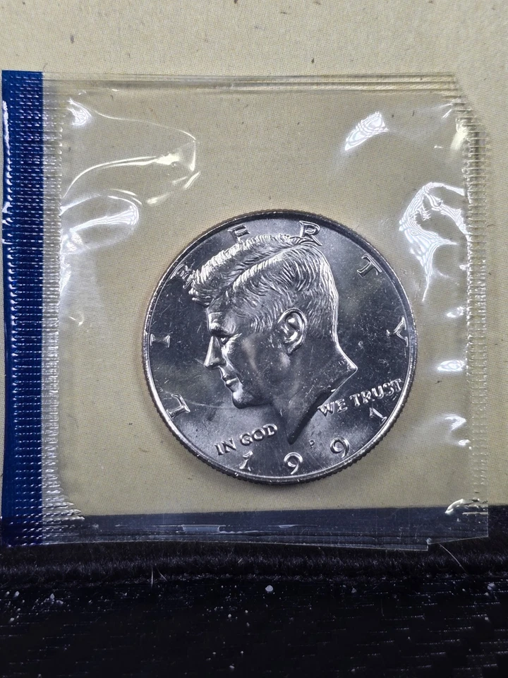 1991 P & D JFK Kennedy Half Dollar 50C Philadelphia Denver Mint Cello Free Ship - Image 3 of 4