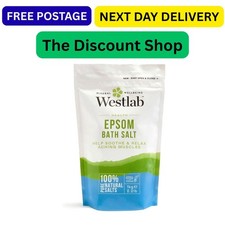 Westlab Reviving Epsom Salt | 1kg Resealable Pouch | Pure and Unscented, Pack of