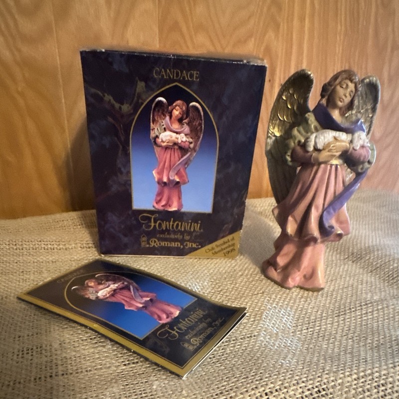 Fontanini Candace Angel Figurine Pink Gold Purple 65378 