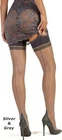 2x pairs NYLONZ 'Bicolore' Seamed Contrast Nylon Stockings - GREY / BLACK