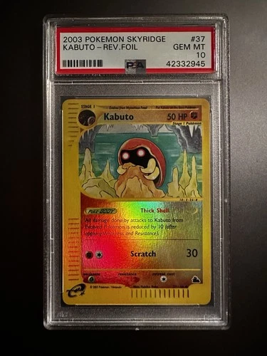 2003 Pokemon Skyridge #37 Kabuto Rev. Foil PSA 10 LOW POP (POP 12)