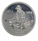 1984 Engelhard "The American Prospector" 1oz .999 Fine Silver Round Globe