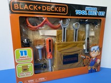 Black  Decker Junior 11 Piece Toy Tool Belt Set Kids Pretend Building Playtime