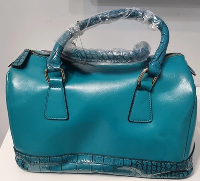 Grün & Schwarz Krokodildruck Patchwork Umhängetasche Boston Bowler Crossbody Bag
