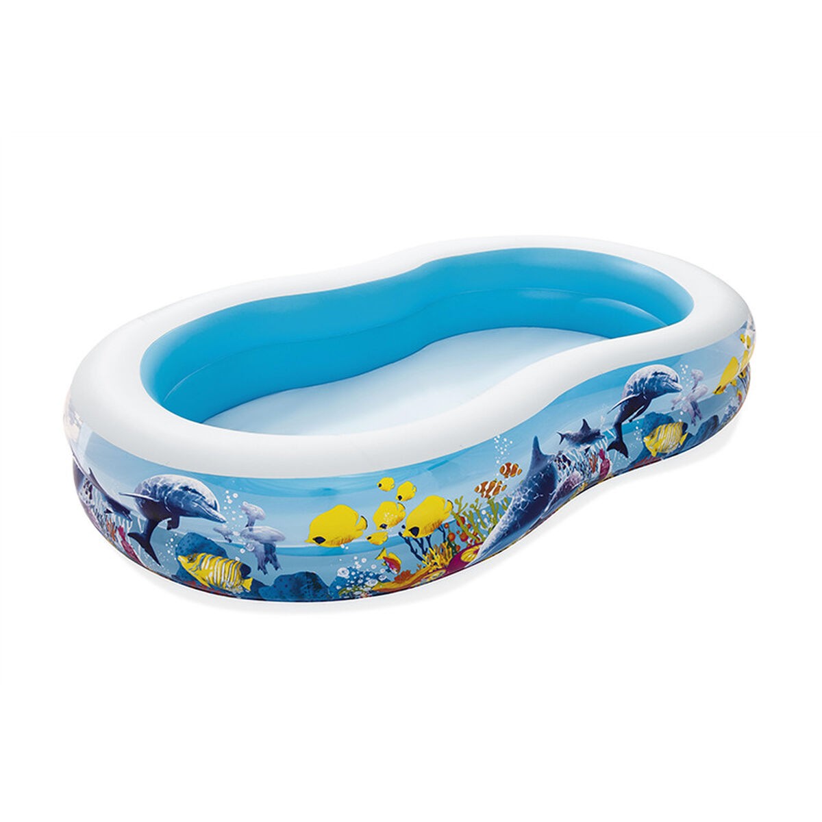 Bestway Piscina Hinchable 2 Camaras Fondo de Mar 262x157x46 cm +3 Años Jardin