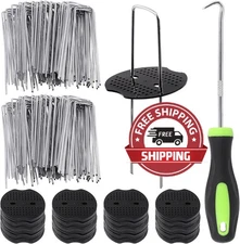 Juego de 201 grapas para jardín, 100 grapas para jardinería en forma de U
