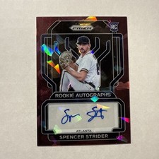 2022 Panini Prizm Spencer Strider Burgundy Cracked Ice Autograph/25 Braves