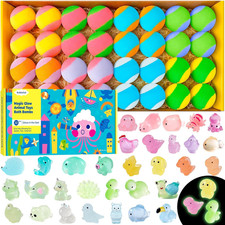 Bath Bombs for Kids with Surprise Inside 32 Pack 1.8-Inch Fizzy Bath Bombs w...