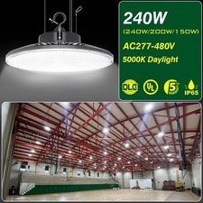 240/200/150W Adjustable LED Warehouse High Bay Area Lighting Fixture AC 277-480V
