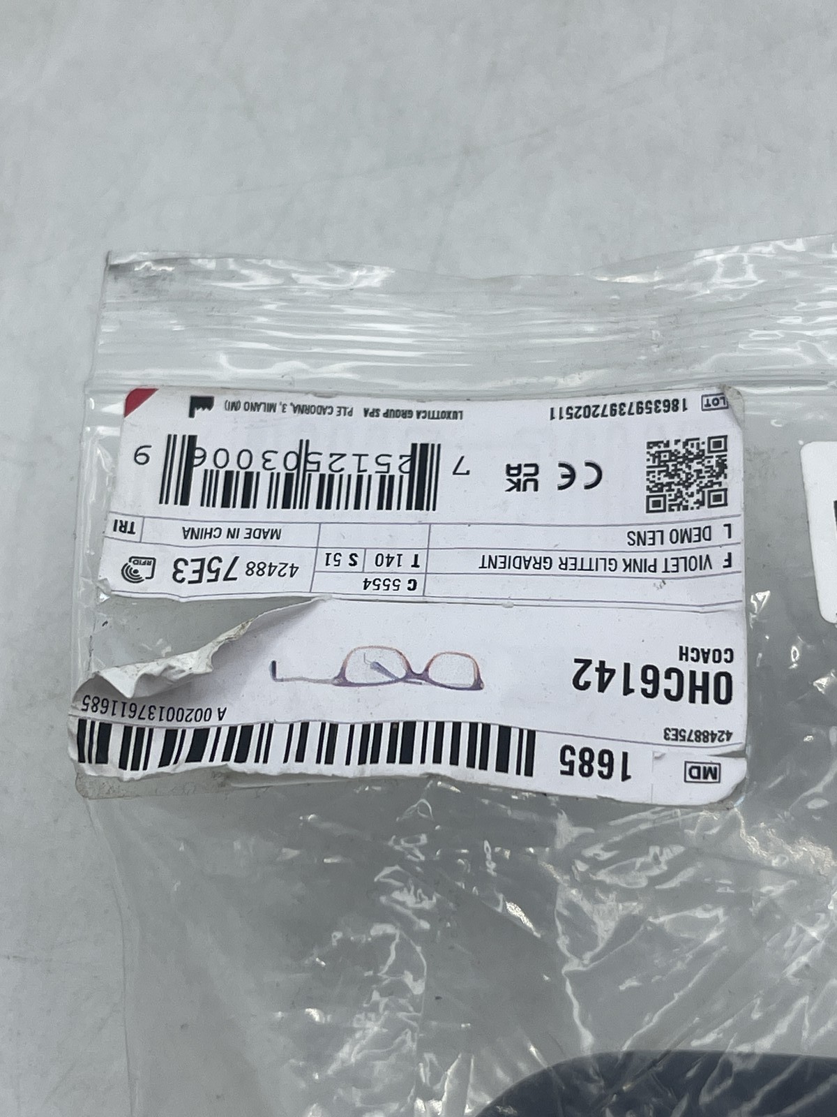 Coach Women's Pillow Eyeglasses Violet Pink Glitter Gradient With Demo Lens thumbnail 12