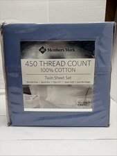 Member's Mark 450-Thread-Count 100 Cotton Twin Sheet Set - Blue