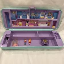 Vtg Polly Pocket 1990 Pencil Case Bluebird 3/4 figures pencil accessories