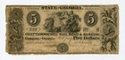1840 $5 The Chattahoochee Rail Road & Banking Co. of GEORGIA Note — photo 1