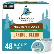 Caribou Blend Decaf Coffee K-Cups, Medium Roast, 48 Count