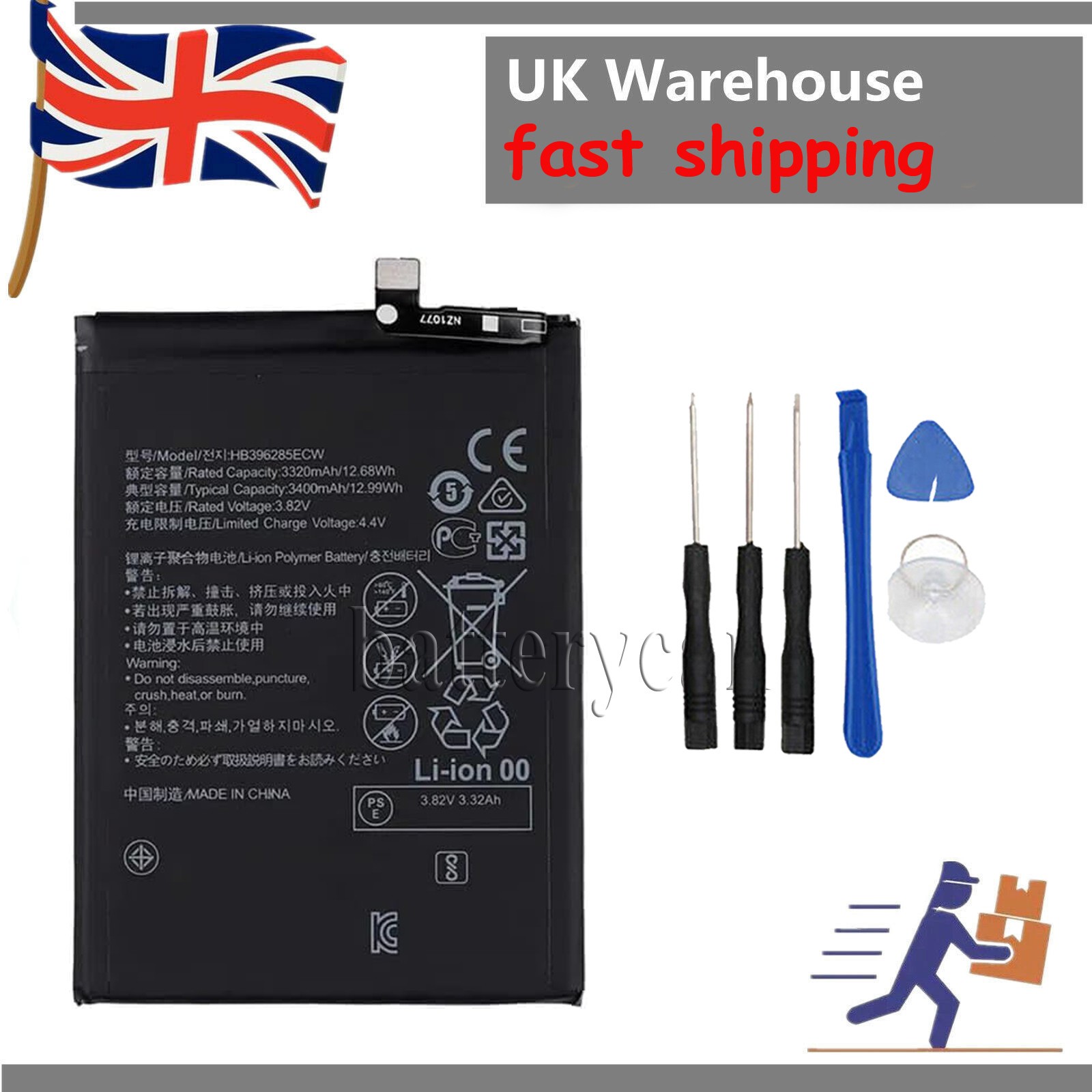 3400 mAh HB396285ECW Battery for Huawei P20 EML-L09 EML-L29 P20 Pro Nova 3E