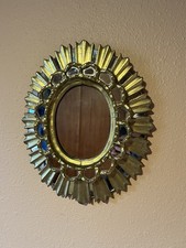 Vintage 1960s Italian Gold Guilt Wooden Sunbu...