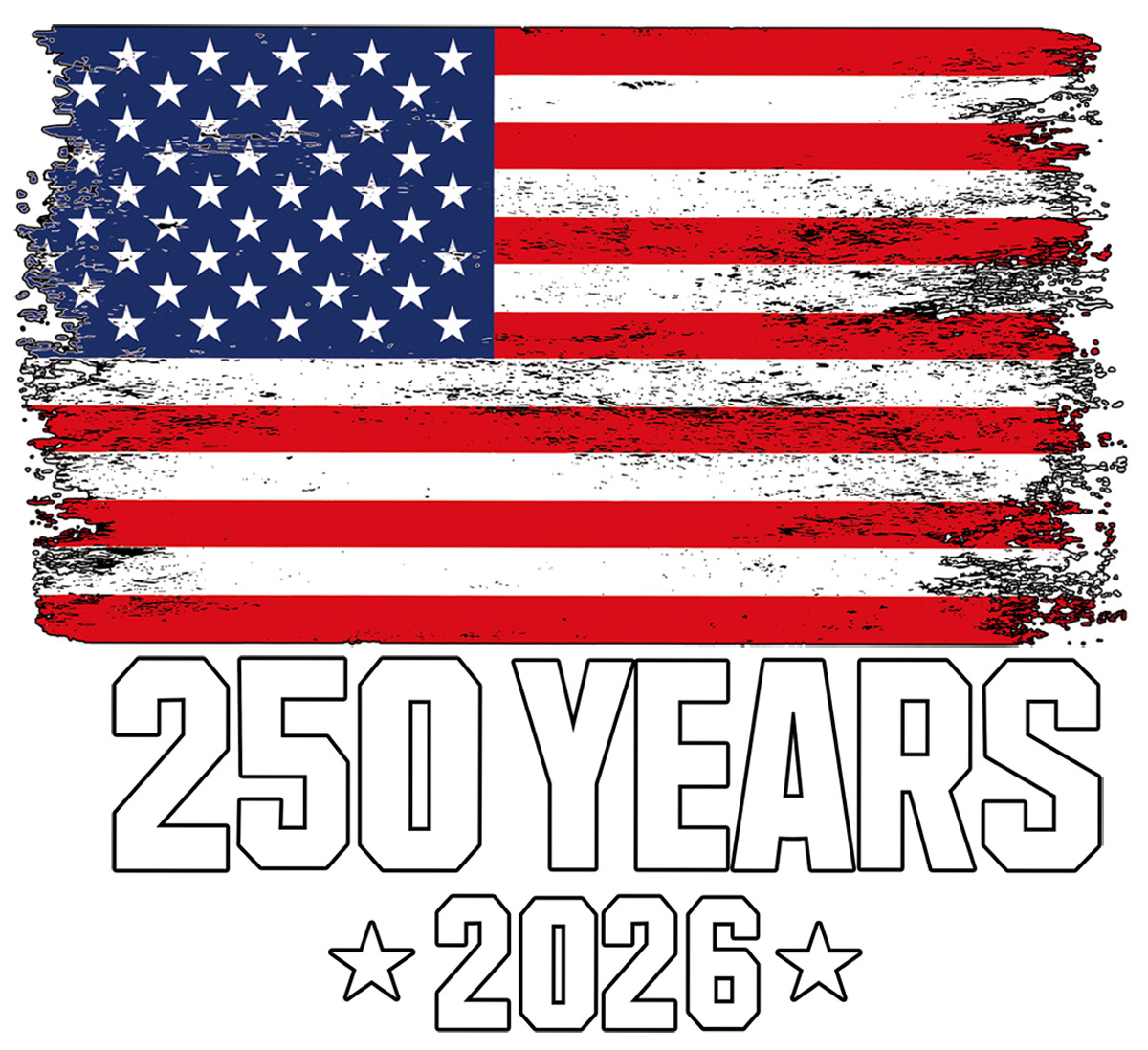 UNITED STATES 250 YEARS 1776-2026 US FLAG IRON ON HEAT TRANSFER PERSONALIZE LOT