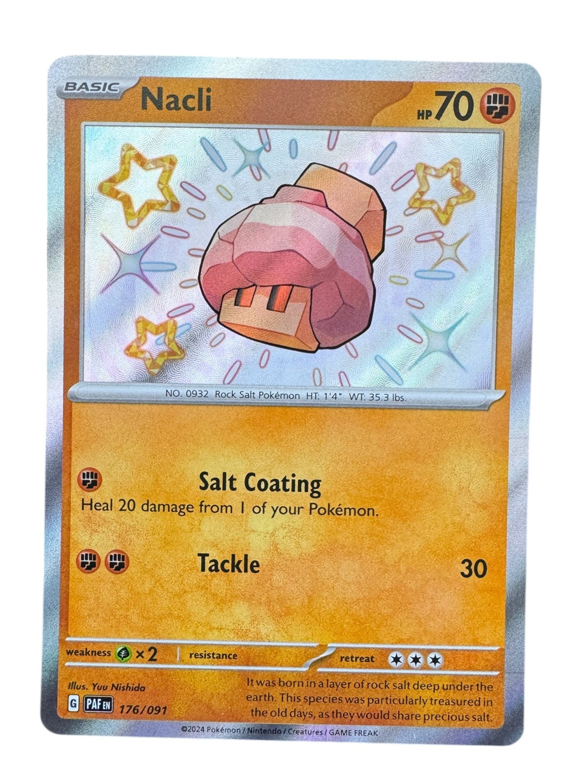Nacli - 176/091 Shiny Rare Holo SV: Paldean Fates NM Pokémon