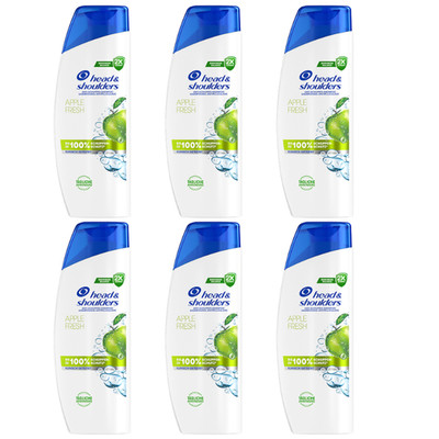 6 PACK Head & Shoulders Apple Fresh Anti-Dandruff Shampoo 400ml FREE SHIPPING