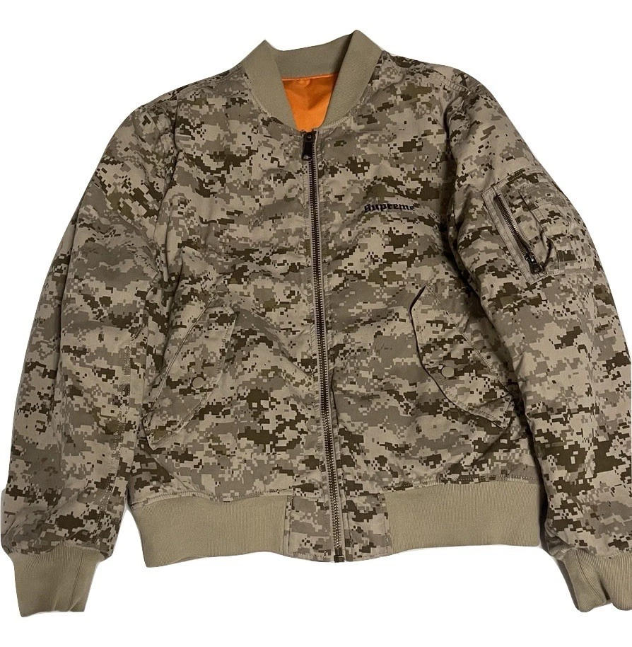 Jaqueta FW17 SUPREME DIGI CAMO REVERSÍVEL MA-1 BRONZEADA DIGI CAMO TAMANHO L GRANDE 2017 - Imagem 2 de 3