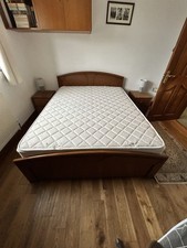 19th Century Handcrafted Solid Wood Teak Bed Frame With Mattress