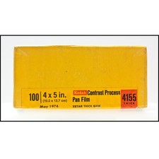 Kodak Contrast Process Pan Film 4155 Sealed 100 Sheets B/W 4x5 Inch Expired 1974