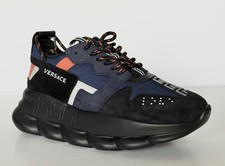 Versace Chain Reaction Chunky Sneakers Black/Blue 13 US 46 Eu 1021575 IT NIB