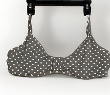 EUC Garnet Hill Women’s Gray Polka Dot Underwired Adjustable Bikini Swim Top 6
