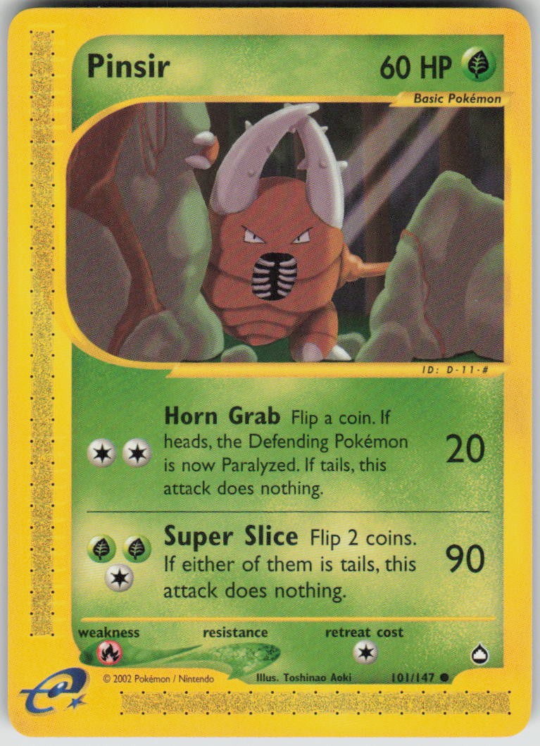 Pokemon Pinsir Common Aquapolis 101/147 NM