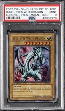 2002 YU-GI-OH LOB-LEGEND OF BLUE EYES WHITE DRAGON BLUE-EYES WHITE DRAGON PSA 9