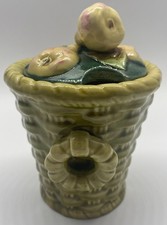 Coronet Czechoslovakia Honey Pot Jar w Lid 4 1/2"