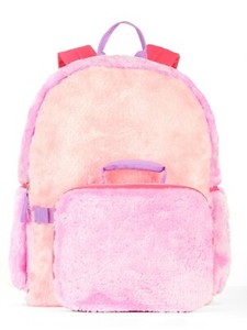 pink fluffy backpack