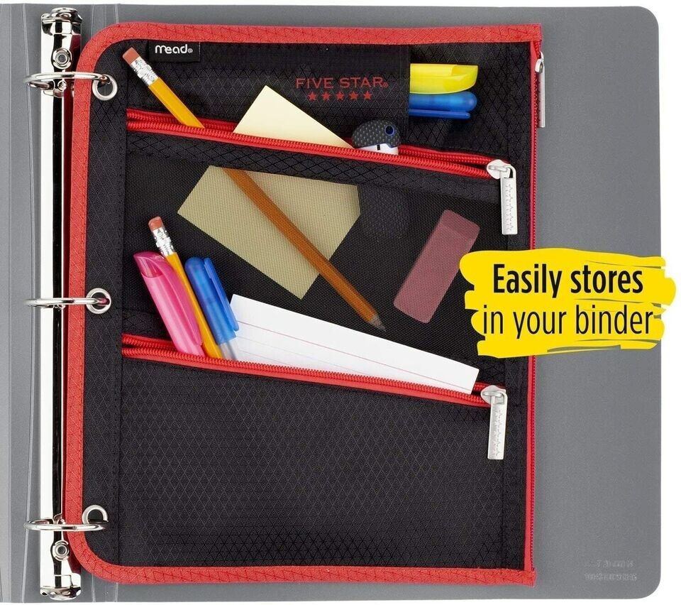 Binder Pan Pencil Zipper Pouch Fits 3-Ring Binders, Pen, pencil or other Accessory ...