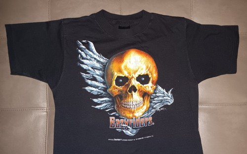 Vintage Easyriders 80s 3D Emblem T-Shirt Skull Wings Harley Davidson Size S - Picture 2 of 19