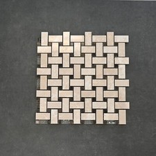 BOTTICINO MARBLE POLISHED BASKETWAVE MOSAIC TILE 1 X 2 X 12 