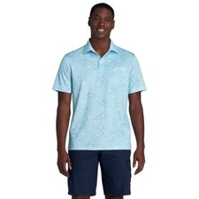 Mens IZOD Saltwater Classic Fit Beach Performance Polo NEW Large Turquoise Blue