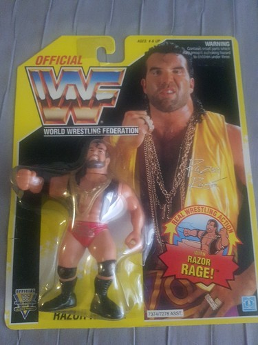 WWF Hasbro razor ramon yellow Card series 7 1993 W...