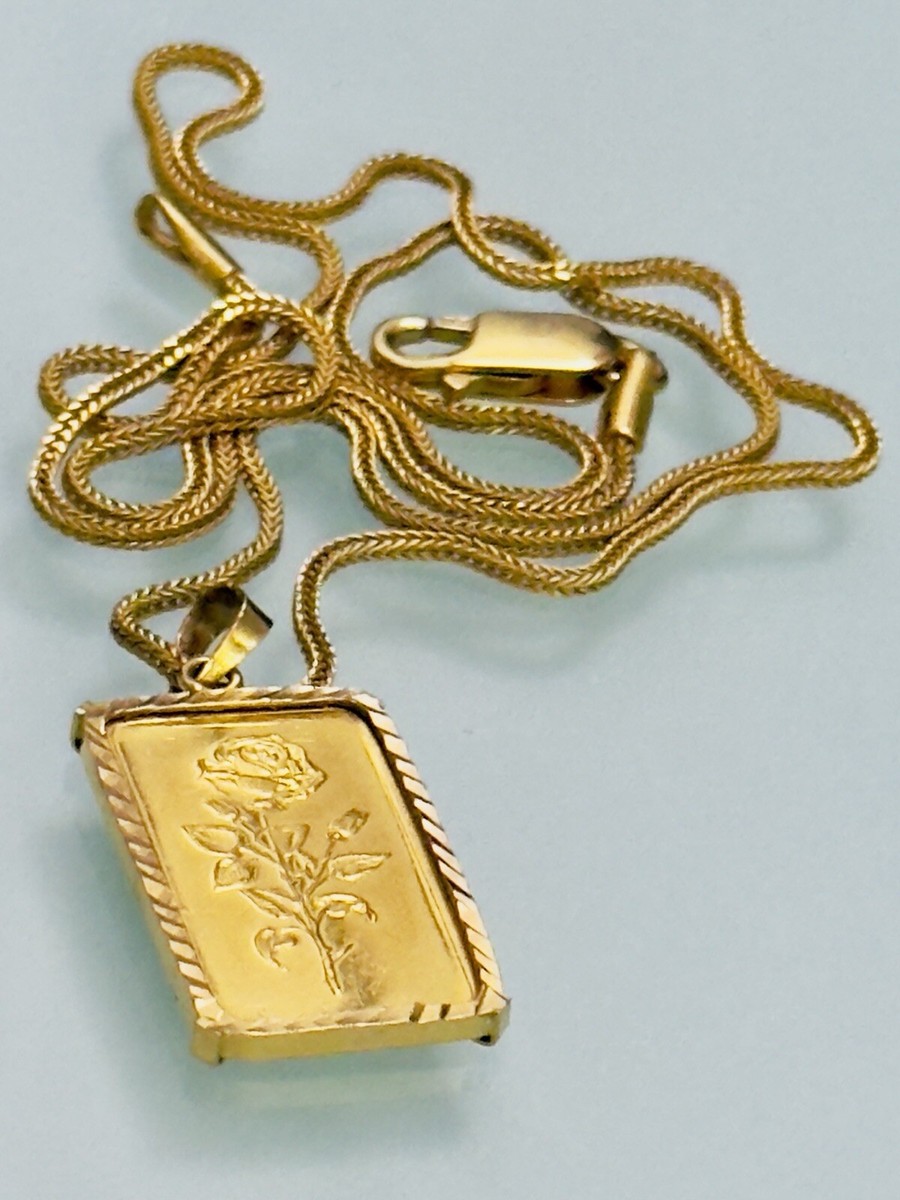 K18 Gold Price 18k Gold Marking Unisex Emirates Gold Bar Pendant