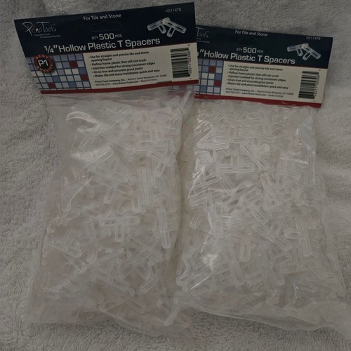 1/4 Hollow  Plastic T Spacers 2 pack 500 pcs each pack.