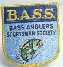BASS ANGLERS SPORTSMAN SOCIETY B.A.S.S. EMBROIDERED FISH PATCH 