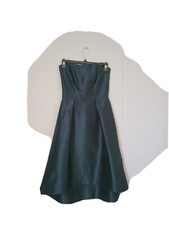 ALFRED SUNG Strapless High Low Party Evening Wedding Dress Midnight Blue Size 0