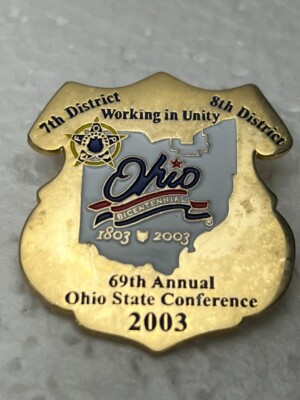 FOP 7th & 8th District Ohio 1803-2003 69th Annual Conference Lapel Police Pin