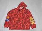 24050 bape color camo shark hoodie jacket red XL