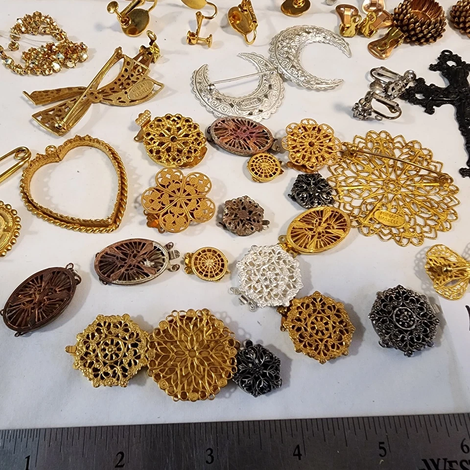 De Colección Miriam Haskell Firmado Collar Cierres Broche Prendedor Pendiente Colgante LBS #13 Foto 4 de 4