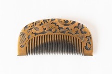 Comb Sculpture Gold lacquer Japanese hair accessories Flower K00360
