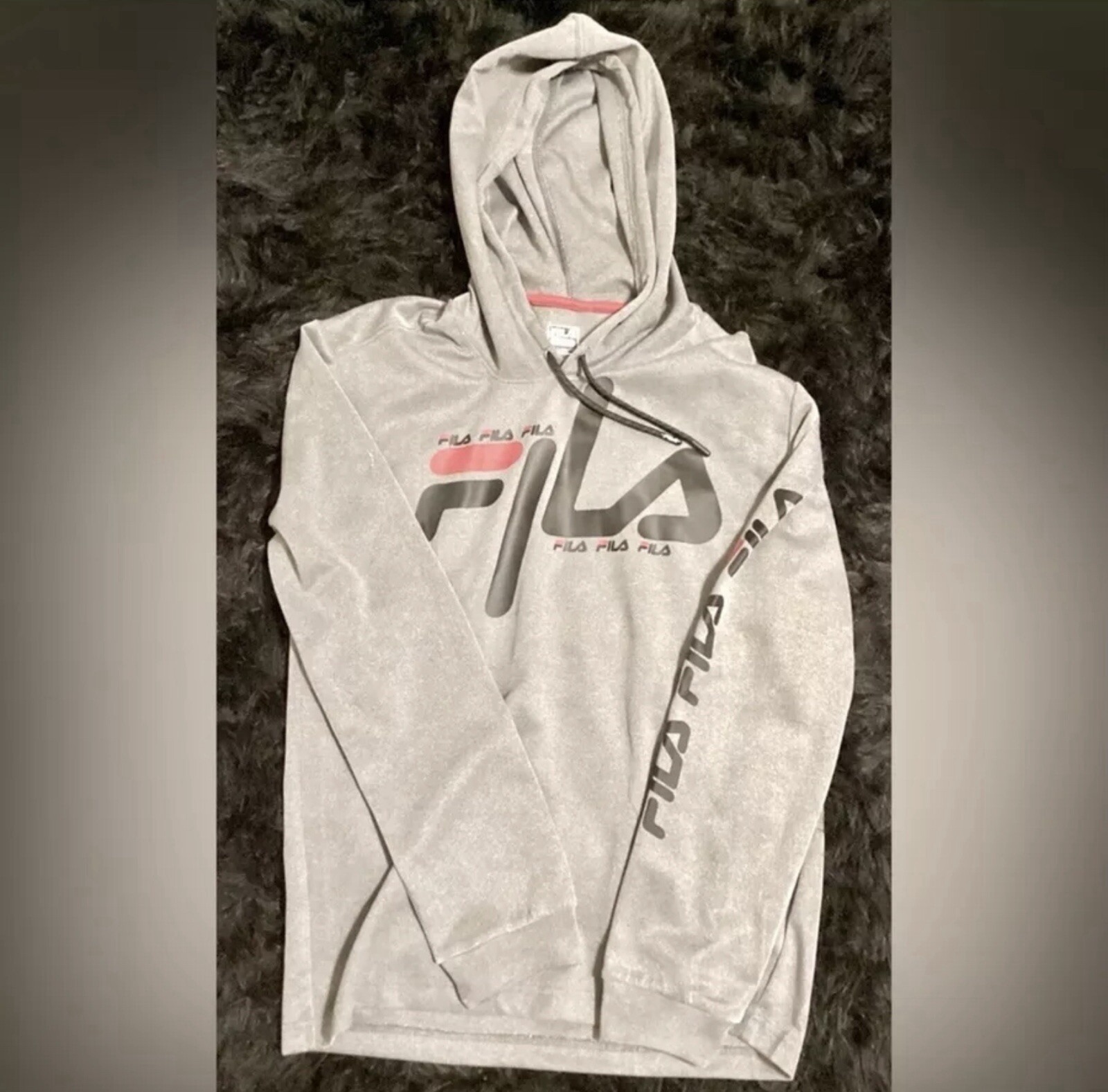 Felpa con cappuccio uomo Fila L grigio