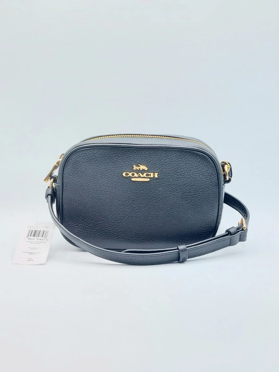 NWT COACH CA069 Mini Jamie Camera Bag in Pebble Leather Black | eBay